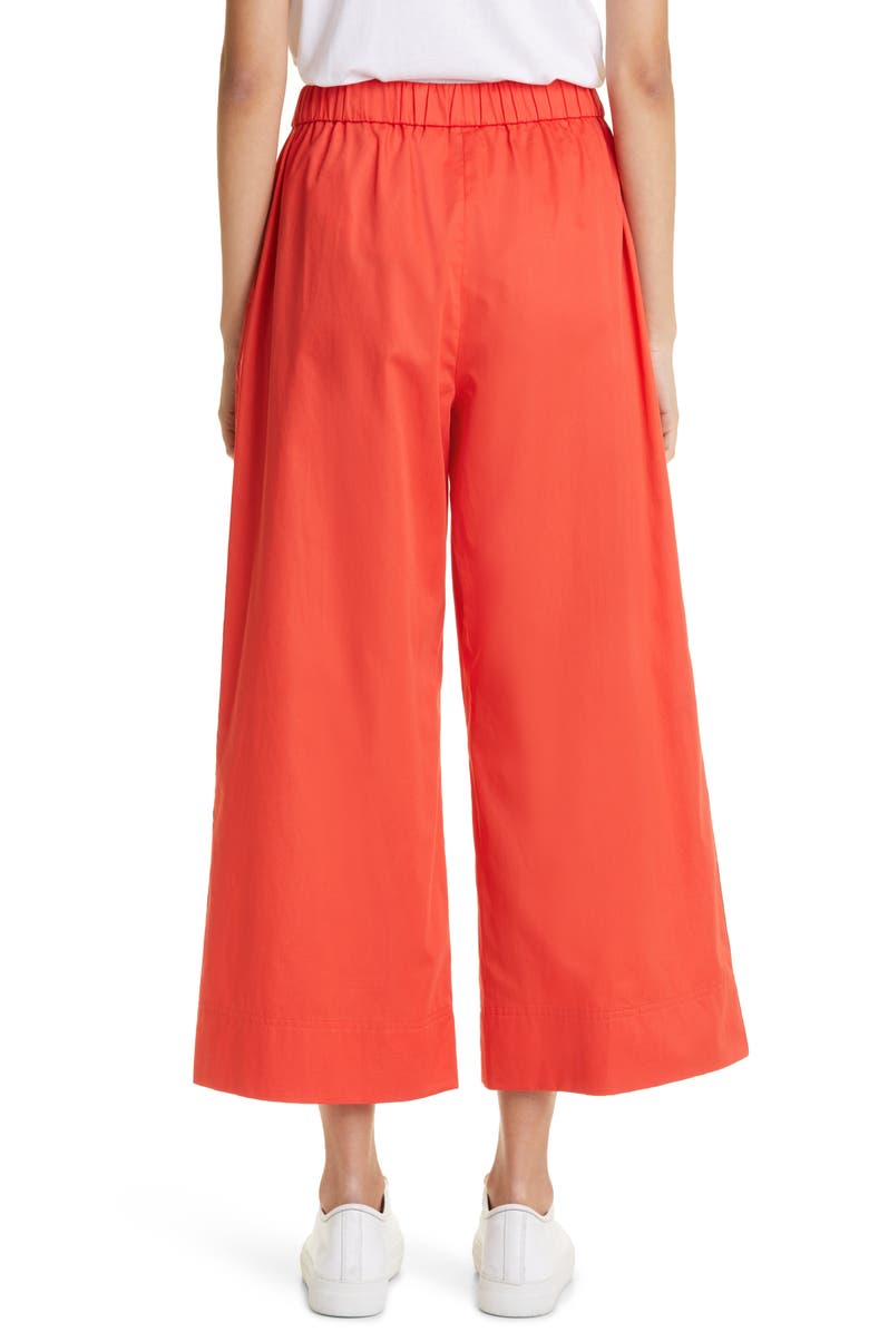 Max Mara Elastic Waist Wide Leg Poplin Trousers, Alternate, color,