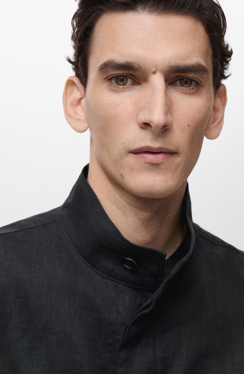 MANGO Linen Jacket with Stand Collar, Alternate, color, 