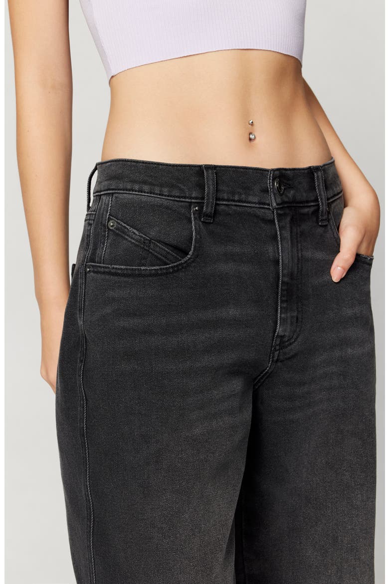 Wide Leg Boyfriend Jeans, Alternate, color, WASHED BLACK