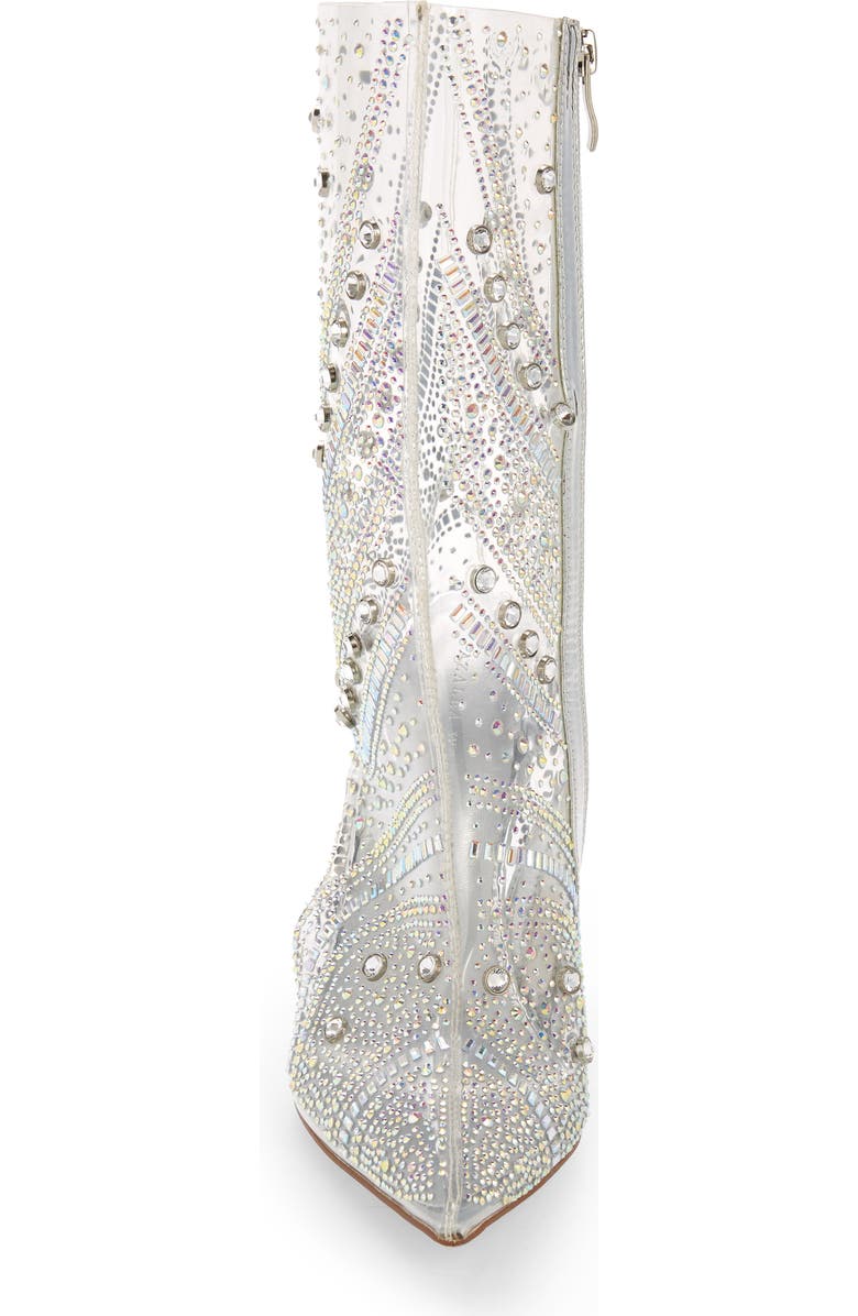 AZALEA WANG Nabila Crystal Clear Pointed Toe Boot, Alternate, color,