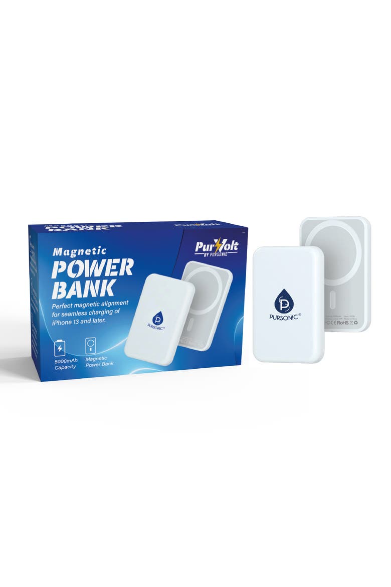 Magnetic Wireless Power Bank, Main, color, White