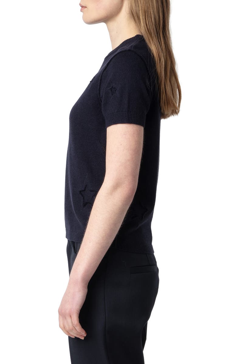 Zadig & Voltaire Bully Star Intarsia Silk & Cashmere Sweater, Alternate, color, 