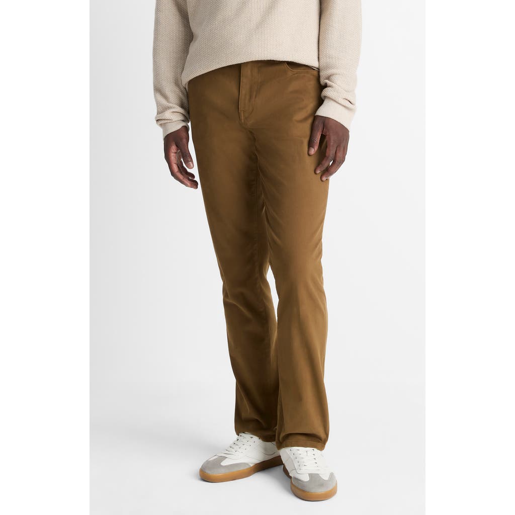 Vince Dylan Slim Fit Peached Stretch Cotton Pants In Brown