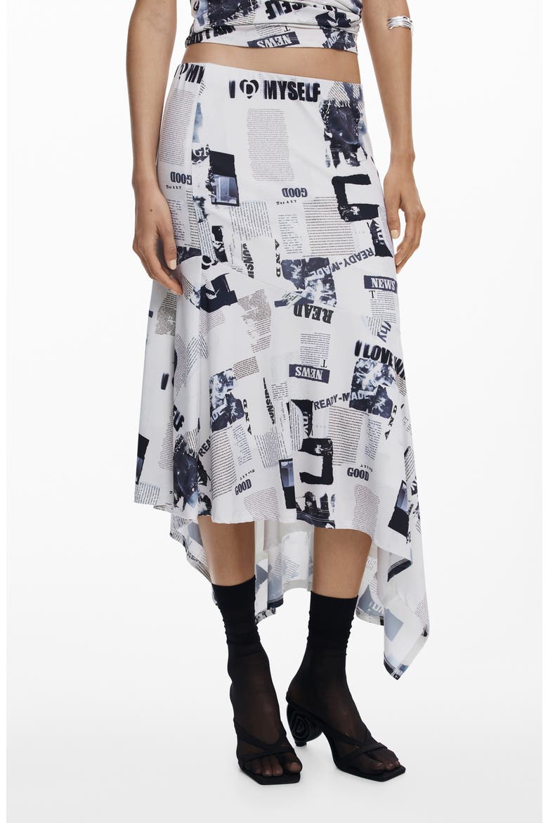 Handkerchief Hem Skirt, Main, color, LIGHT BEIGE