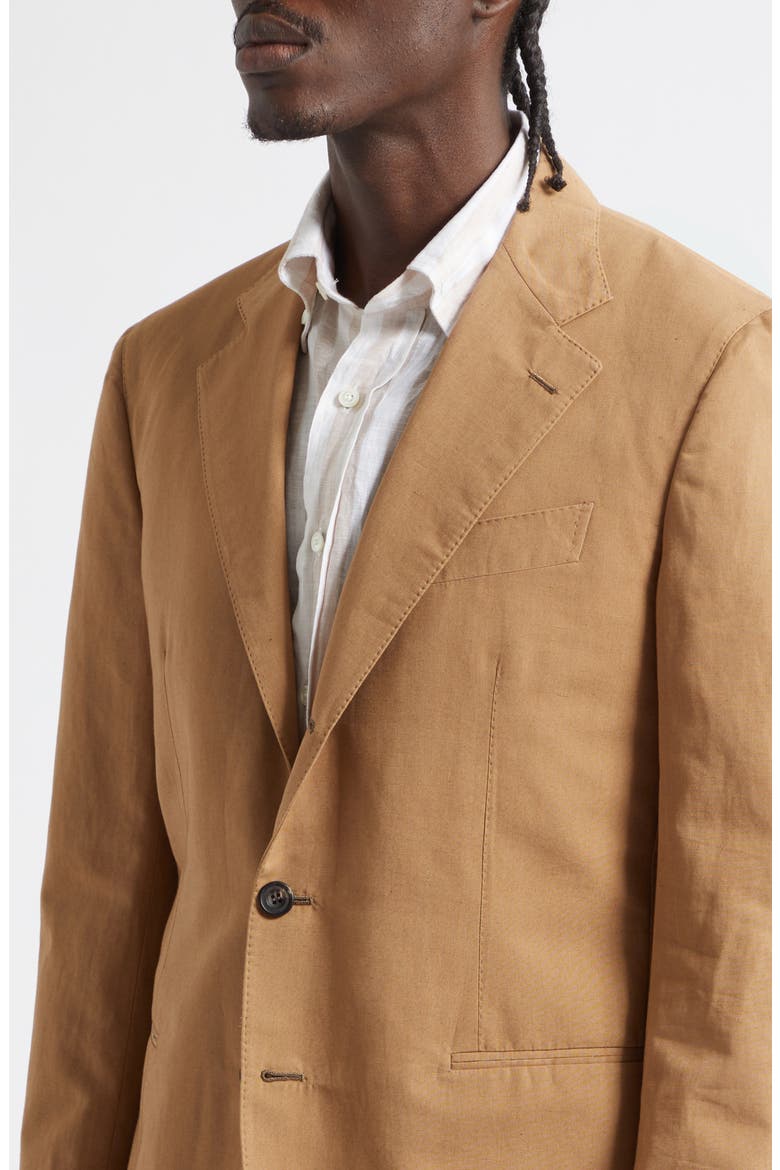 Waverly Tapered Sueded Cotton & Linen Suit, Alternate, color, TAN
