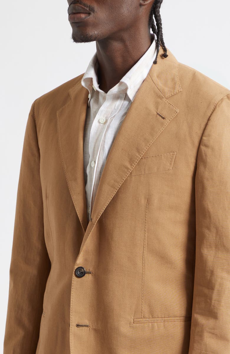 J. Mueser Waverly Tapered Sueded Cotton & Linen Suit, Alternate, color, Tan