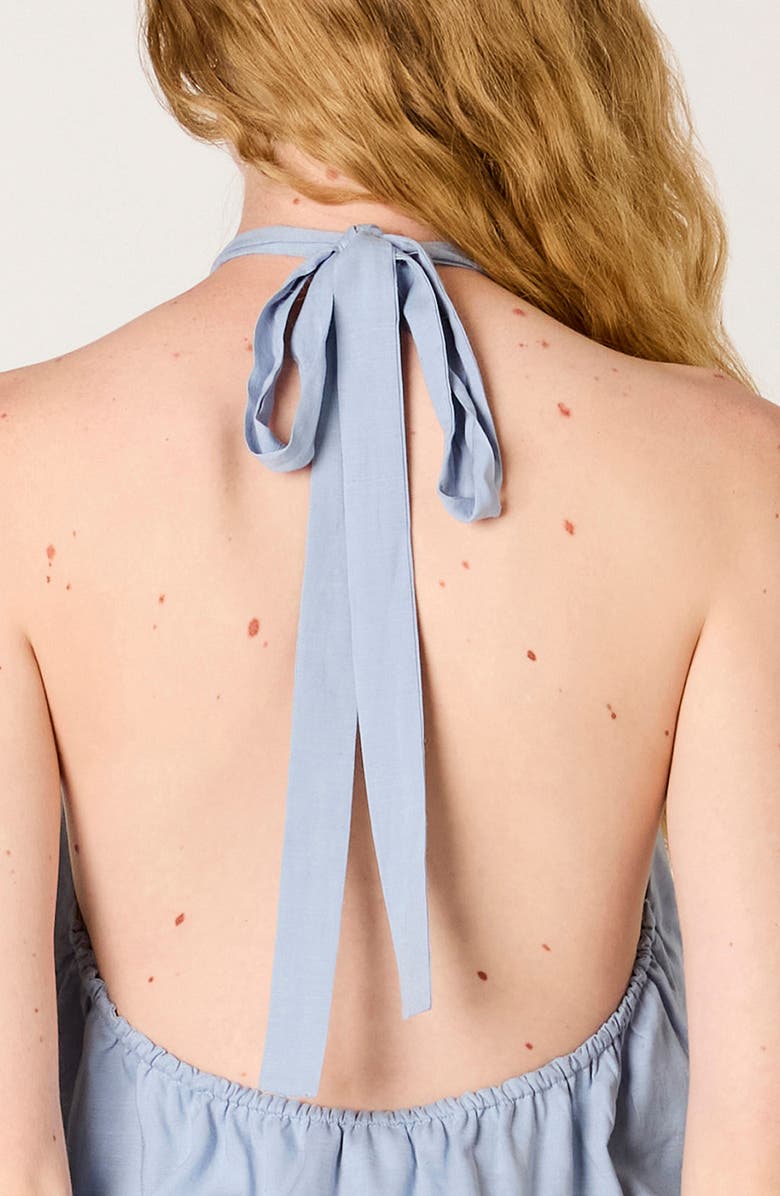 Nia Alegria Halter Minidress, Alternate, color, Slate Blue