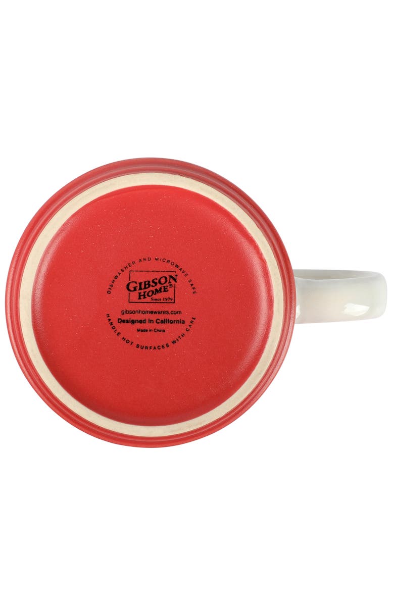 Gibson Home Morning Mist 4 Piece 18 Ounce Stoneware Mug Set, Alternate, color, Red