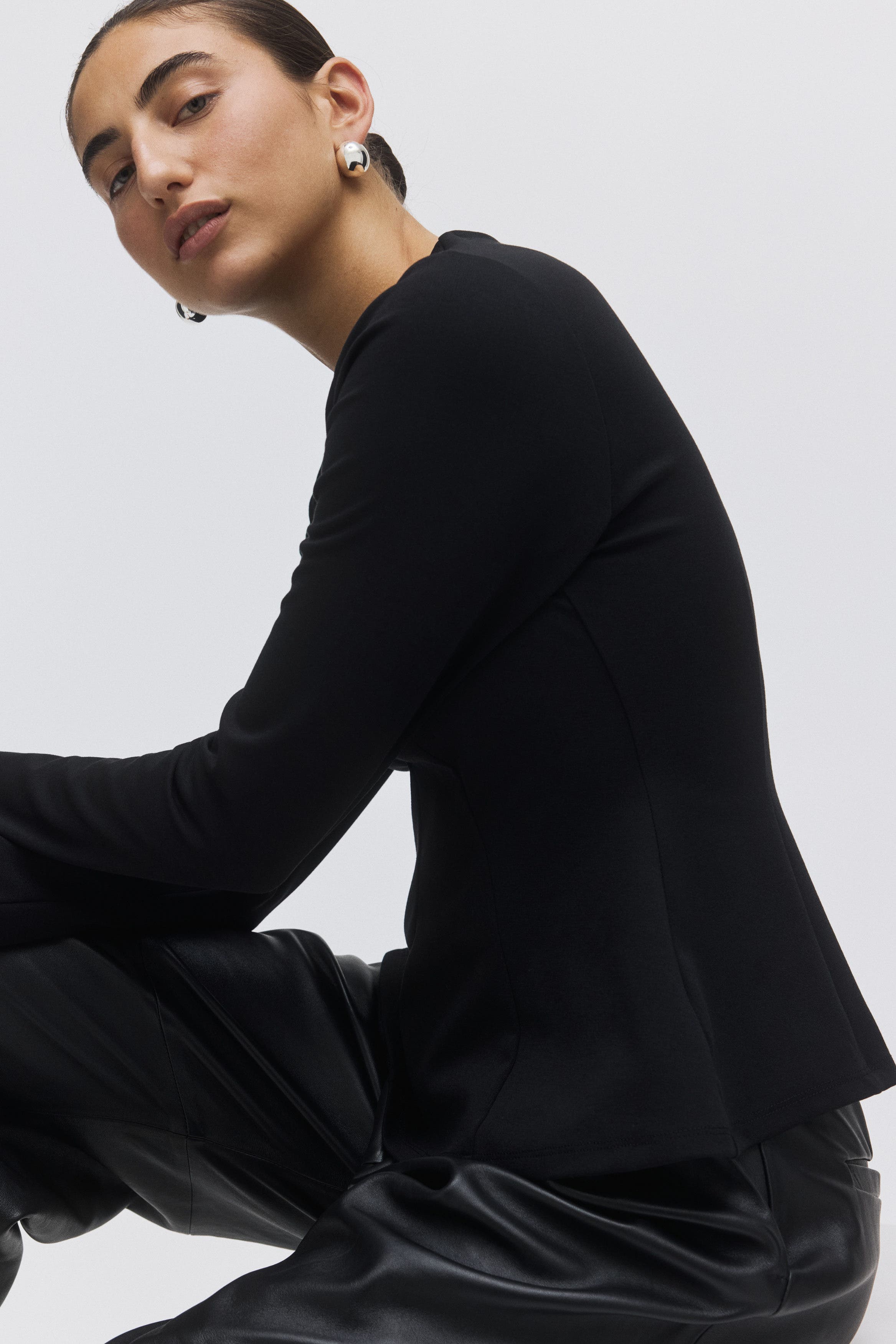 Jersey Peplum Top - image 2