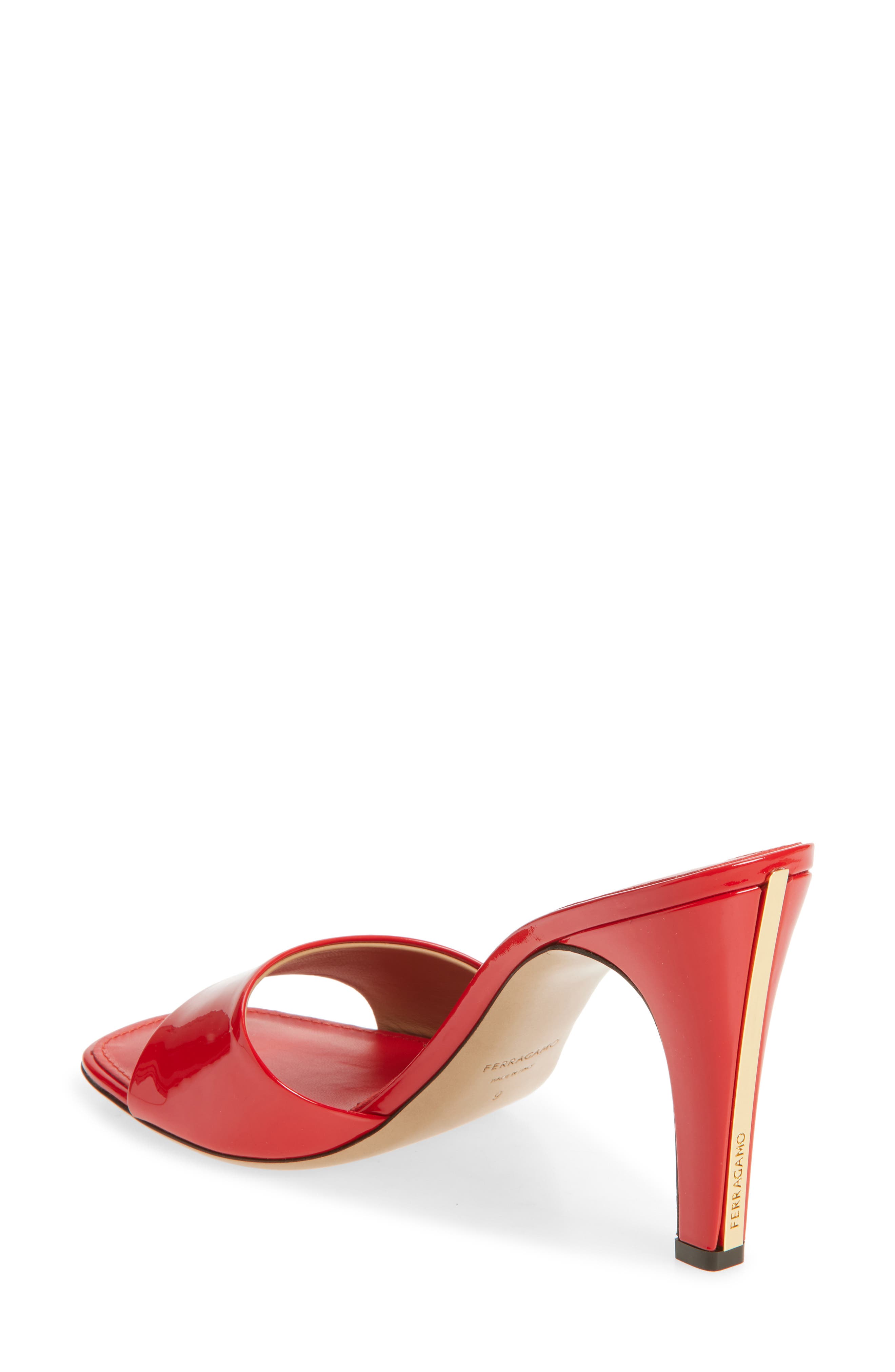 FERRAGAMO Tatiana Slide Sandal, Alternate, color, Flame Red Biscotto Flame Red