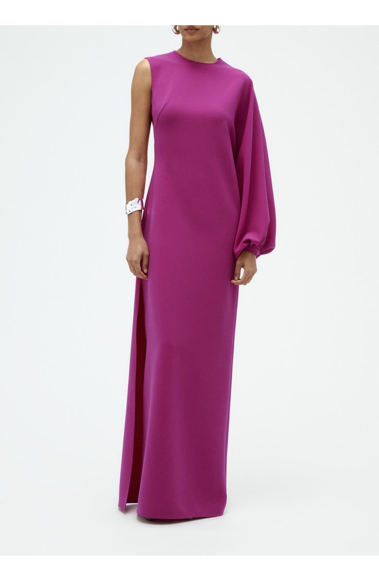 Amsale One Sleeve Column Gown, Main, color, Magenta