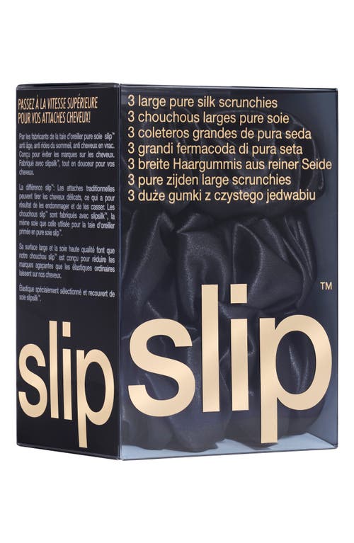Slip 3-pack Large Silk Scrunchie Set In Black