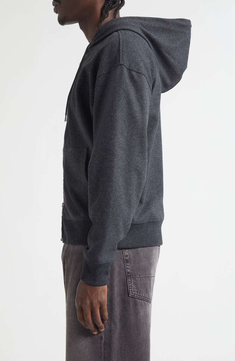 OUR LEGACY Rascal Zip-Up Hoodie, Alternate, color, Charcoal Elastic Melton