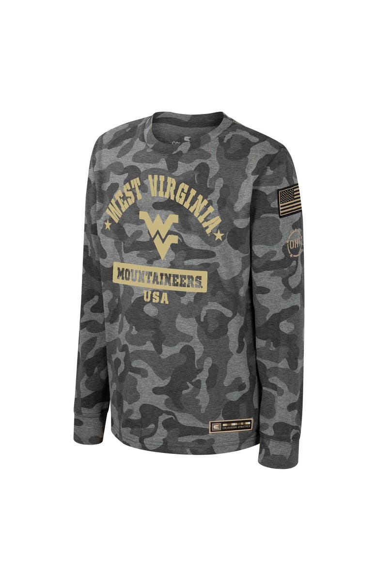 COLOSSEUM Youth Colosseum Camo West Virginia Mountaineers OHT Military Appreciation Dark Star Long Sleeve T-Shirt, Alternate, color, Camo