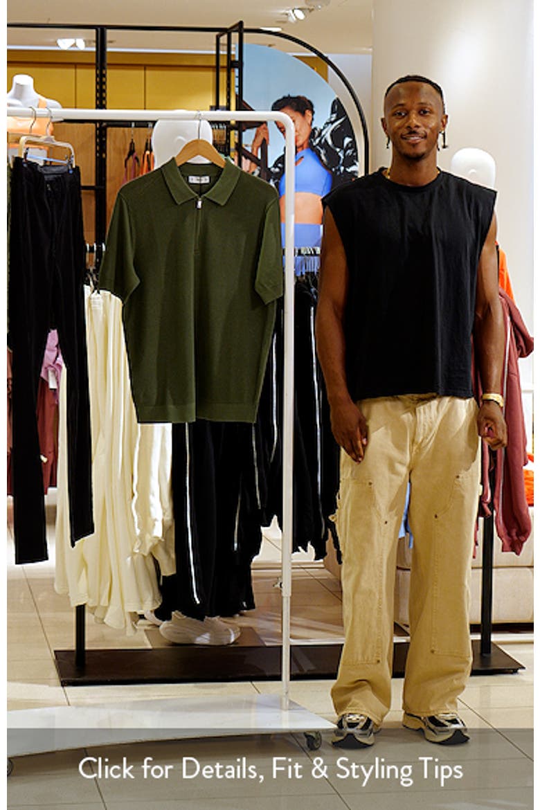 Solid Cotton Waffle Zip Polo Sweater video