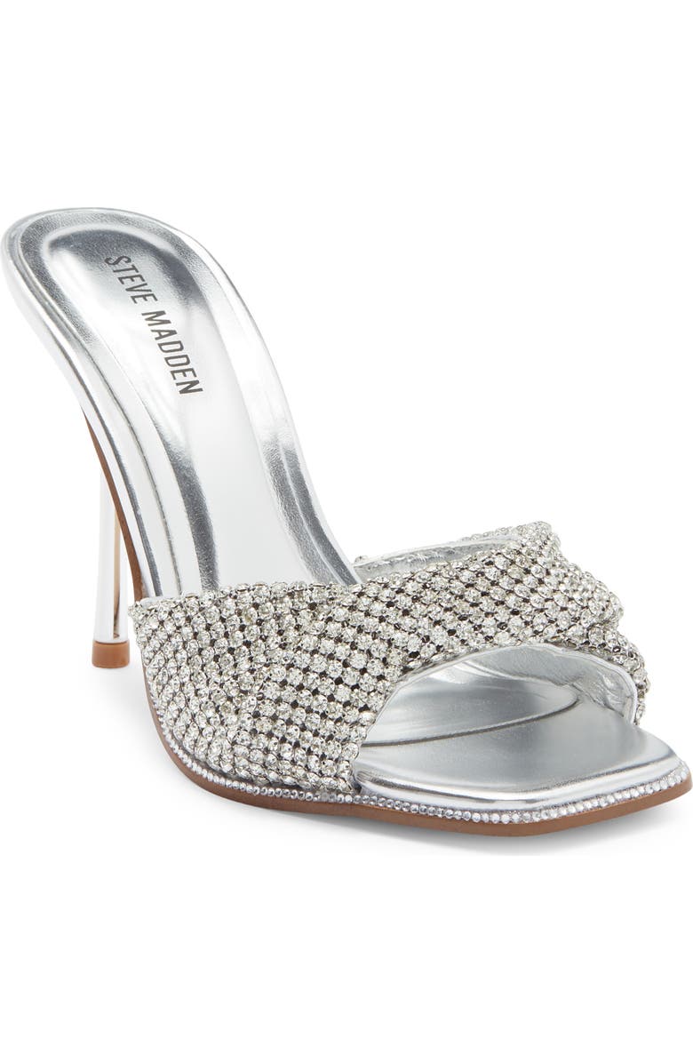 Steve Madden MVP Rhinestone Twist Stiletto Sandal, Main, color,