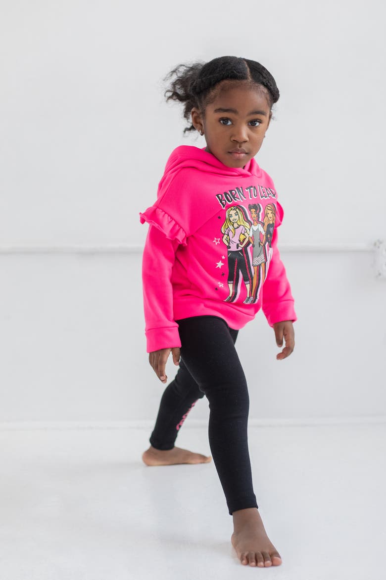 2-Piece Fleece Hoodie and Leggings Set, Alternate, color, Fuchsia Black
