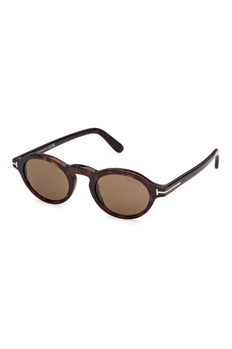 Aristotele 48mm Small Oval Sunglasses, Alternate, color, DARK HAVANA / ROVIEX