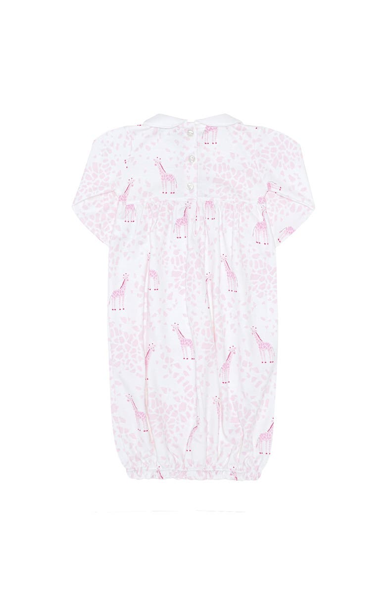 Nellapima Pink Giraffe Print Smocked Gown  - Baby, Alternate, color, Pink