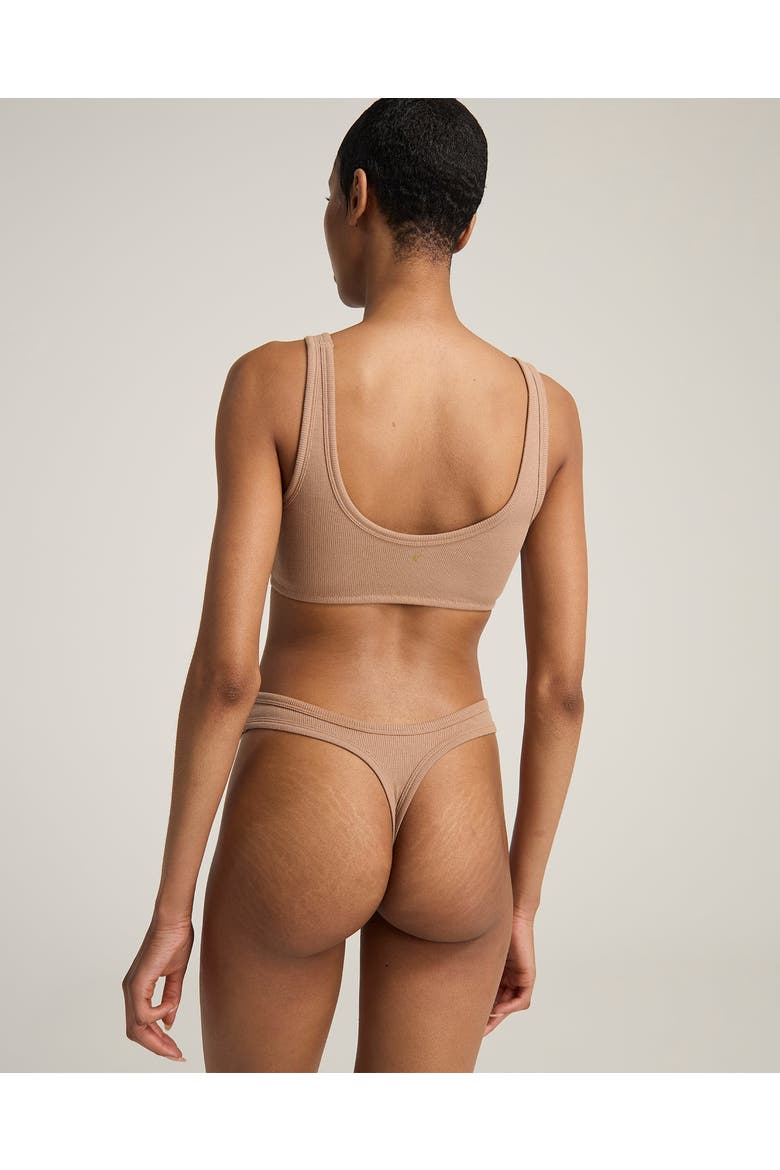 The Organic Cotton Dipped Thong 2 Pack, Alternate, color, Mocha