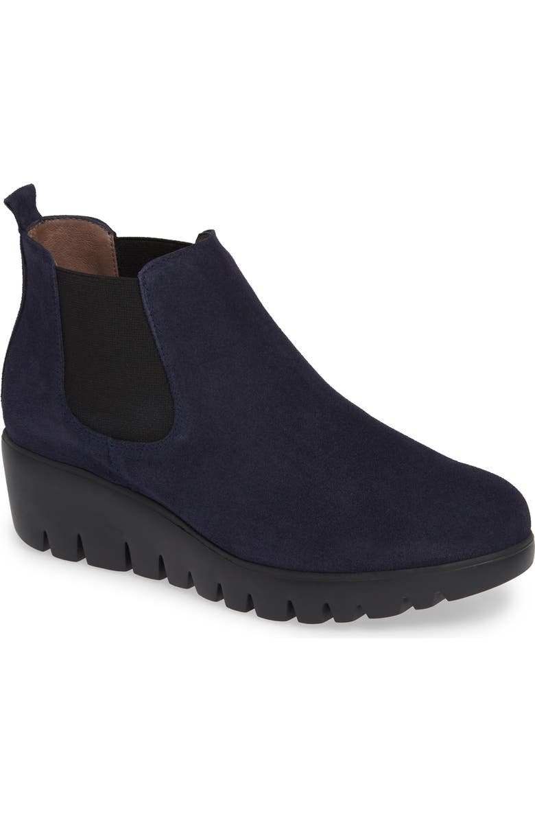 Wonders Slip-On Chelsea Boot, Main, color, Navy Suede
