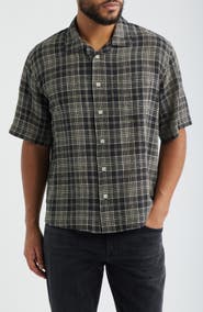 Corridor Plaid Seersucker Short Sleeve Button-Up Shirt
