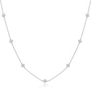The Lovery Fine Jewelry Diamond Clover Station Necklace