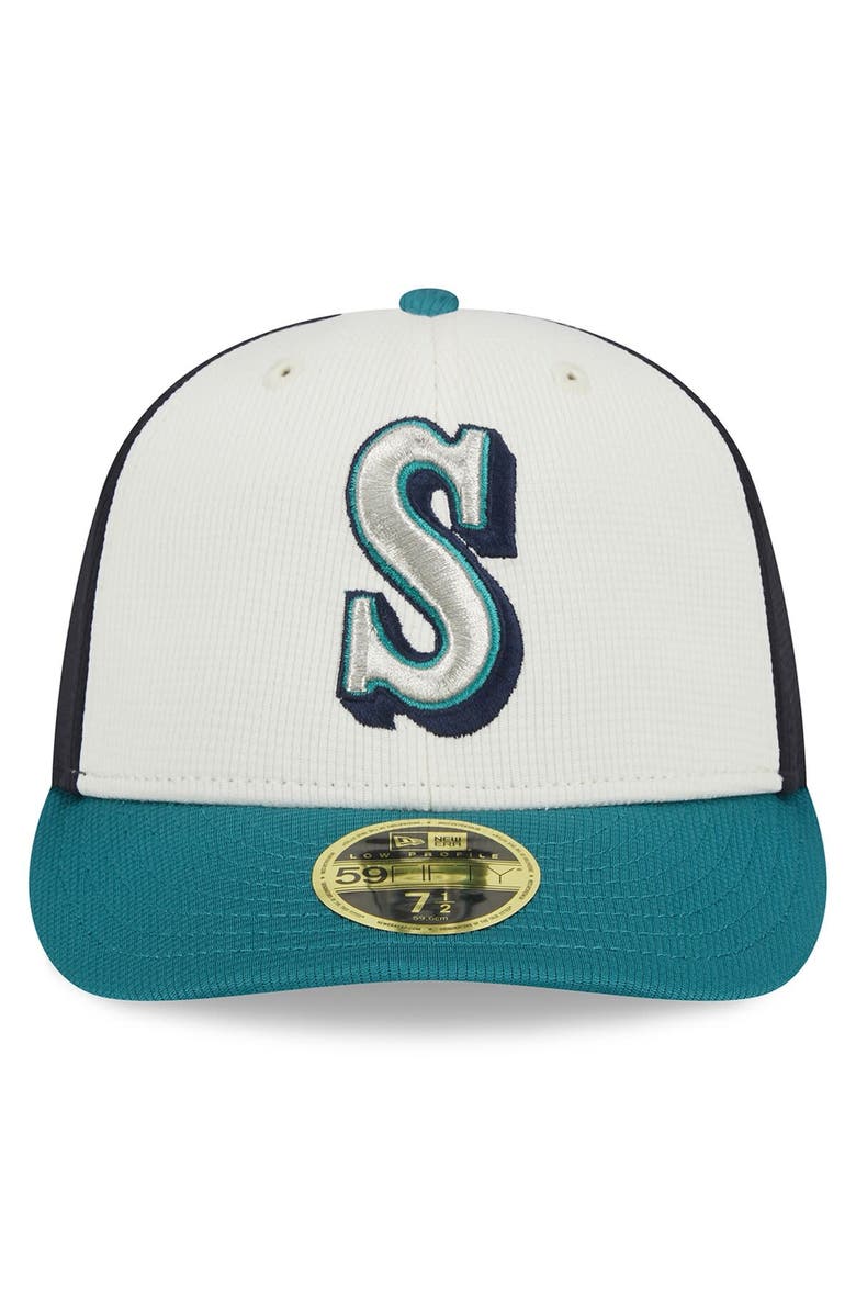 New Era Men's New Era Cream Seattle Mariners 2024 Batting Practice Low Profile 59FIFTY Fitted Hat, Alternate, color,