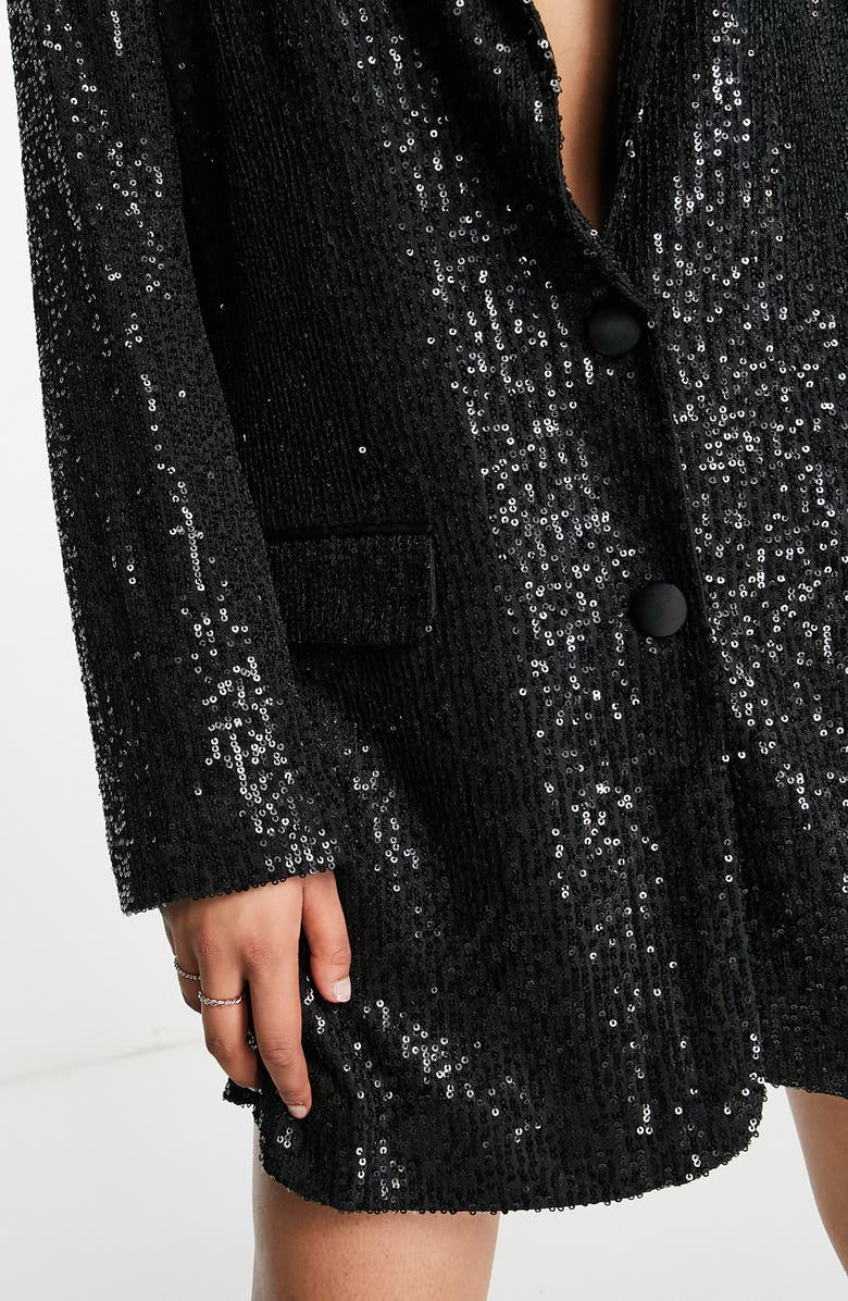 ASOS DESIGN Oversize Sequin Blazer, Alternate, color, 