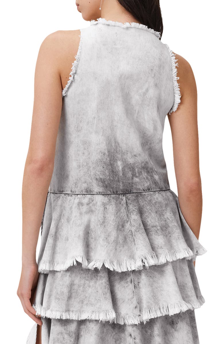 AllSaints Cavarly Tiered Asymmetric Hem Dress, Alternate, color, 