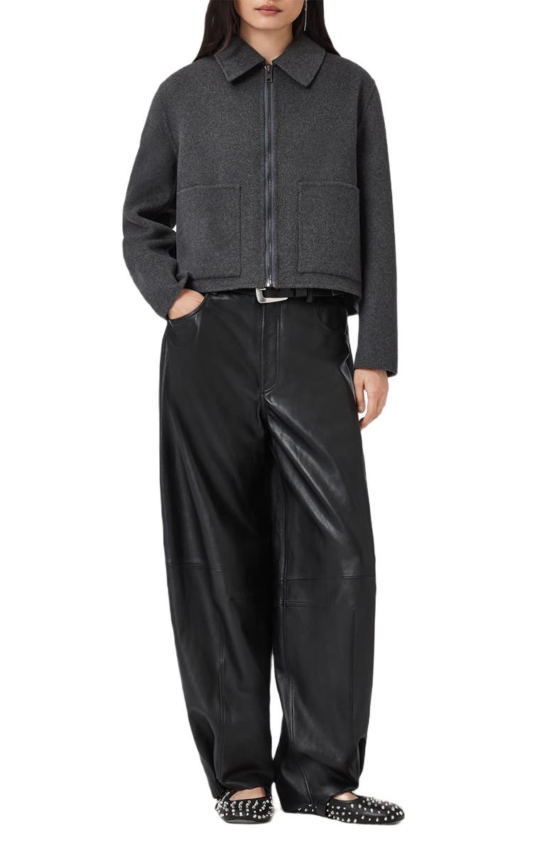 AllSaints Seannah Wool Blend Jacket, Alternate, color, Charcoal Grey