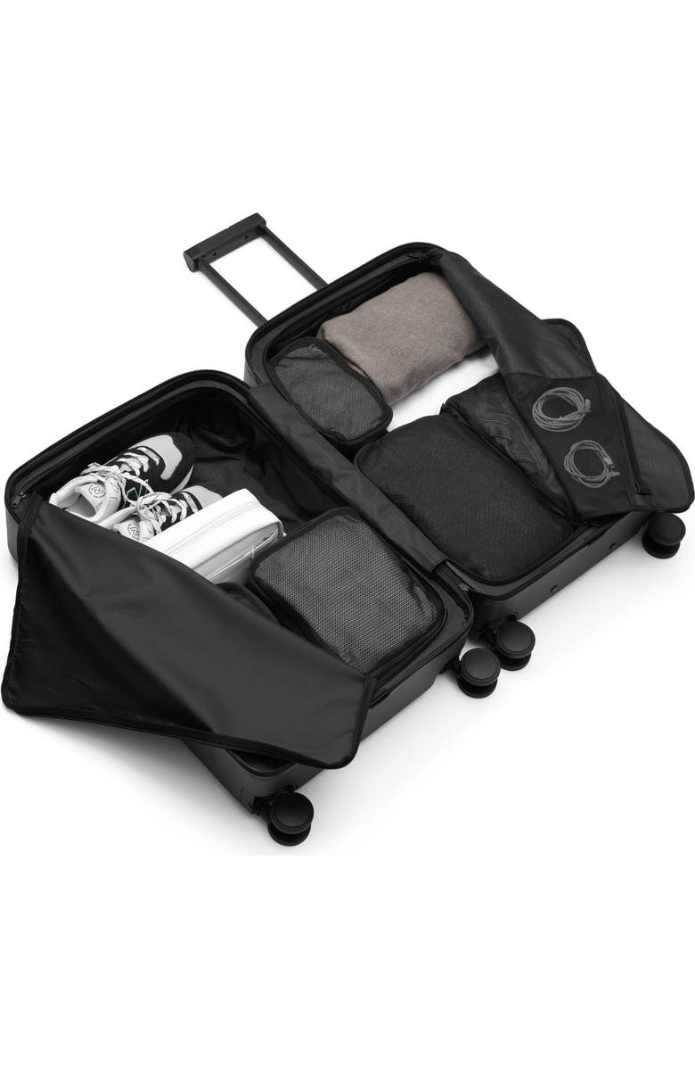 D_b_ Ramverk Compact Hard-Shell 24 Inch Checked Luggage Spinner with Zipper, Alternate, color, Black Out