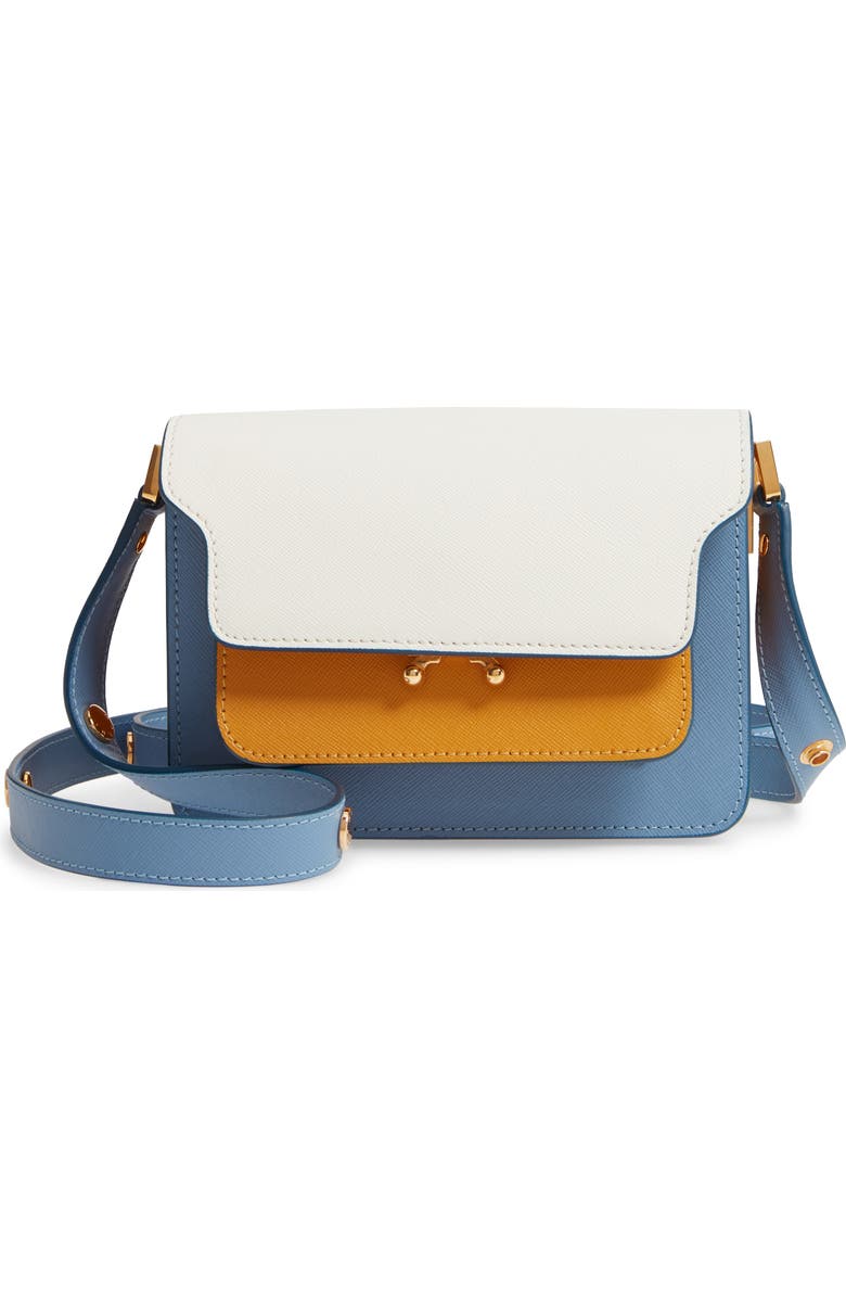 Marni Small Trunk Colorblock Leather Shoulder Bag, Main, color,