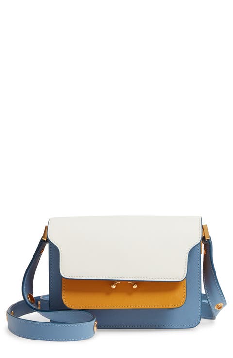 Small Trunk Colorblock Leather Shoulder Bag