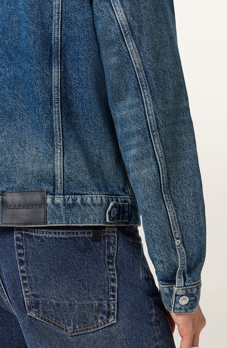AllSaints Exile Patch Denim Jacket, Alternate, color, Washed Indigo