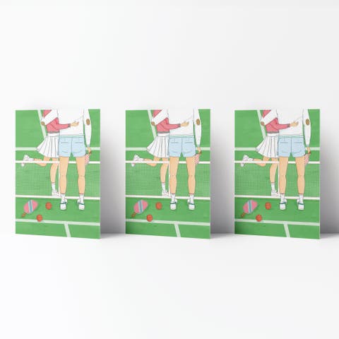 Love/Valentine's Greeting Card Pack (3ct) "Best Match Pickleball Couple"