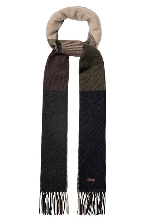 Colorblock Cashmere Fringe Scarf