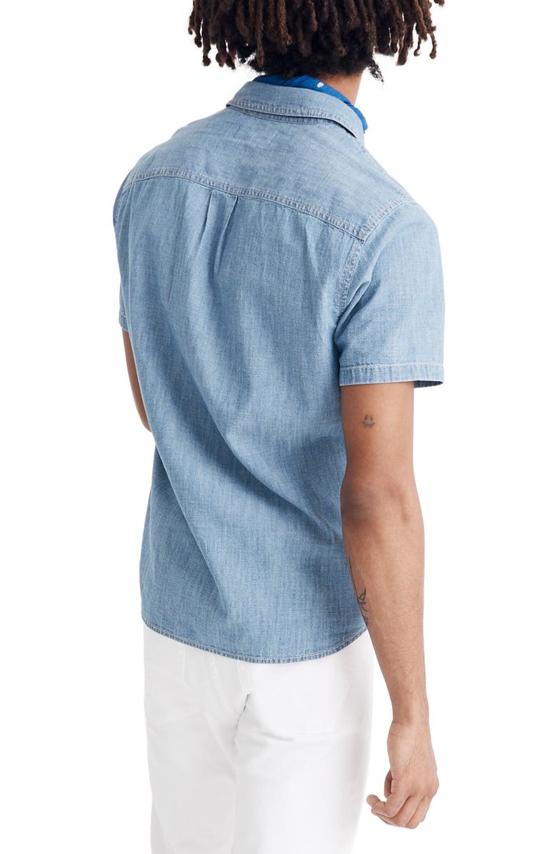 Madewell Slim Fit Chambray Sport Shirt, Alternate, color, 