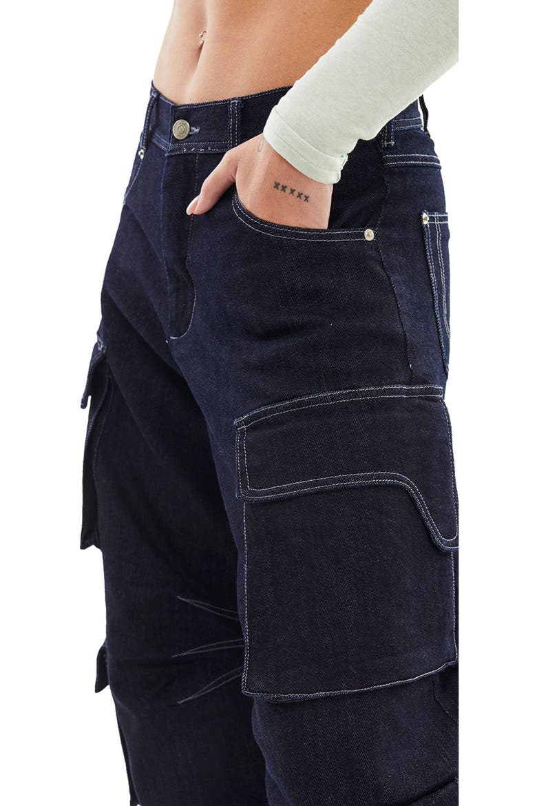 Rae Denim Cargo Pants, Alternate, color, Dark Denim