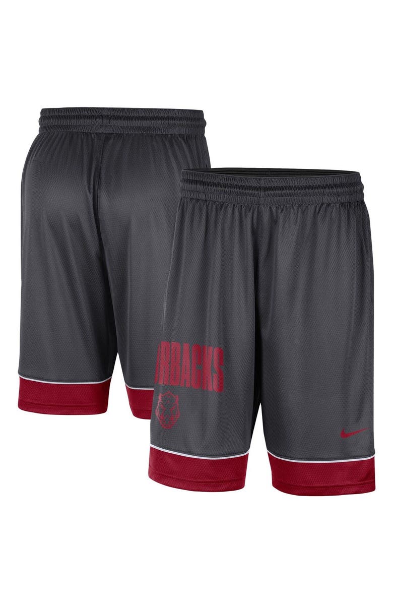 Nike Men's Nike Charcoal/Cardinal Arkansas Razorbacks Fast Break Shorts, Main, color, Charcoal