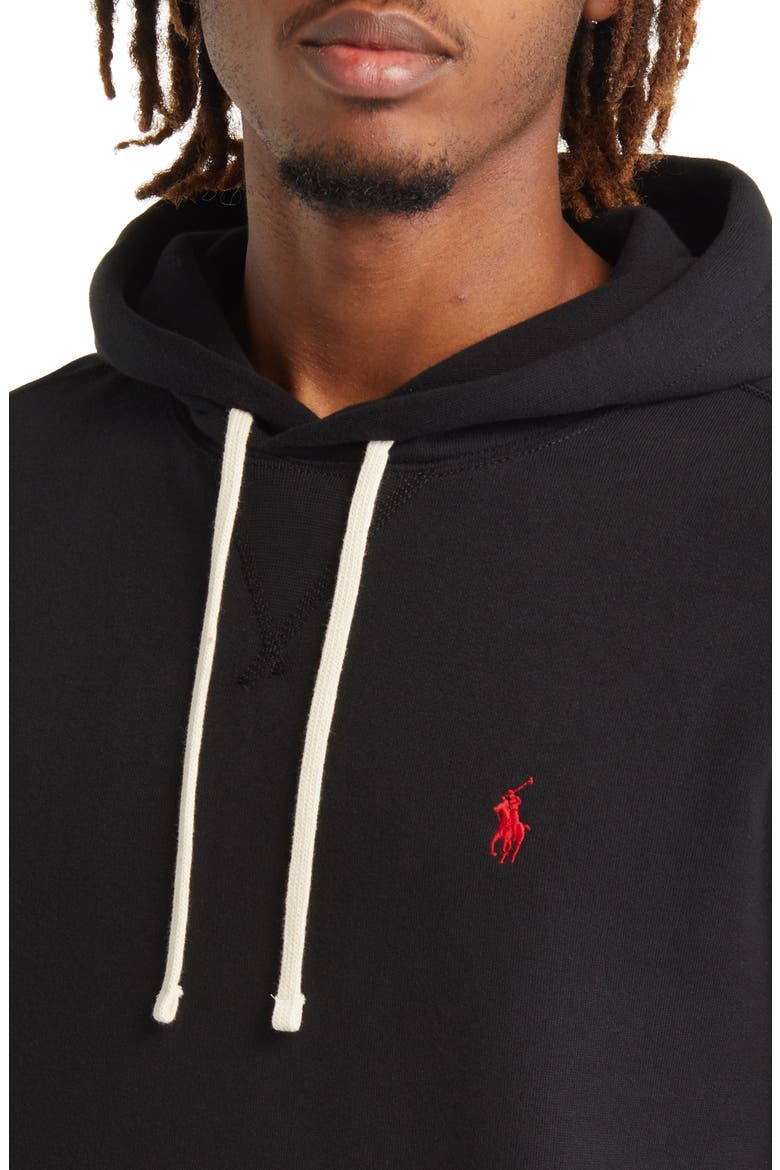 Fleece Pullover Hoodie, Alternate, color, POLO BLACK