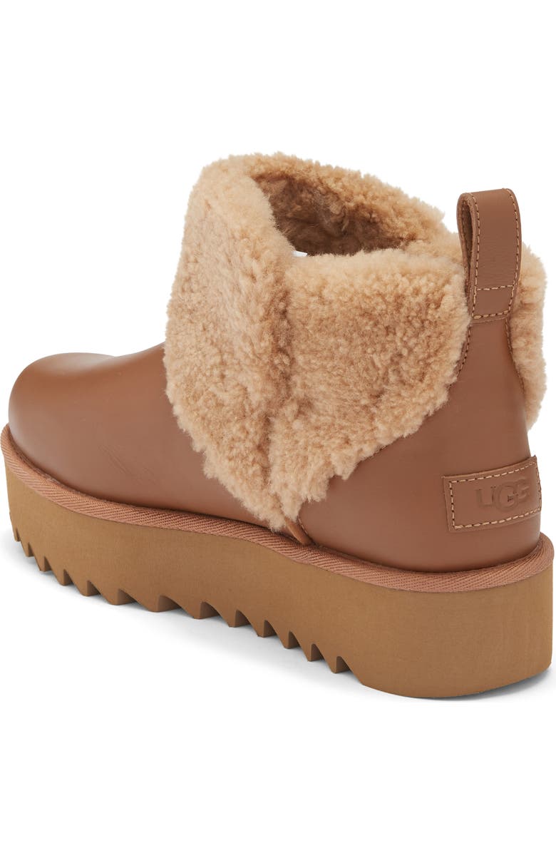 UGG<sup>®</sup> Ultra Mini Alina Curled Genuine Shearling Platform Boot, Alternate, color, Chestnut