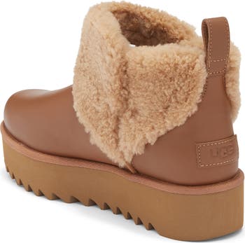 Ultra Mini Alina Curled Genuine Shearling Platform Boot