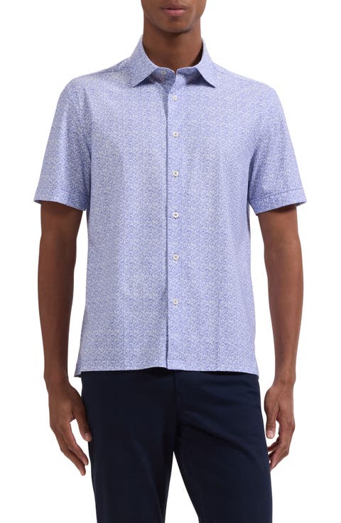 Milo OoohCotton® Leaf Print Short Sleeve Button-Up Shirt