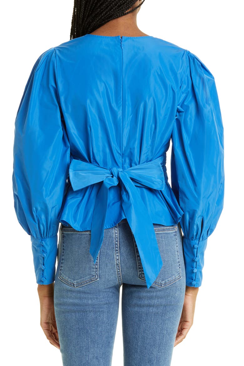 Seema Twist Front Taffeta Blouse, Alternate, color, BLUEBELL