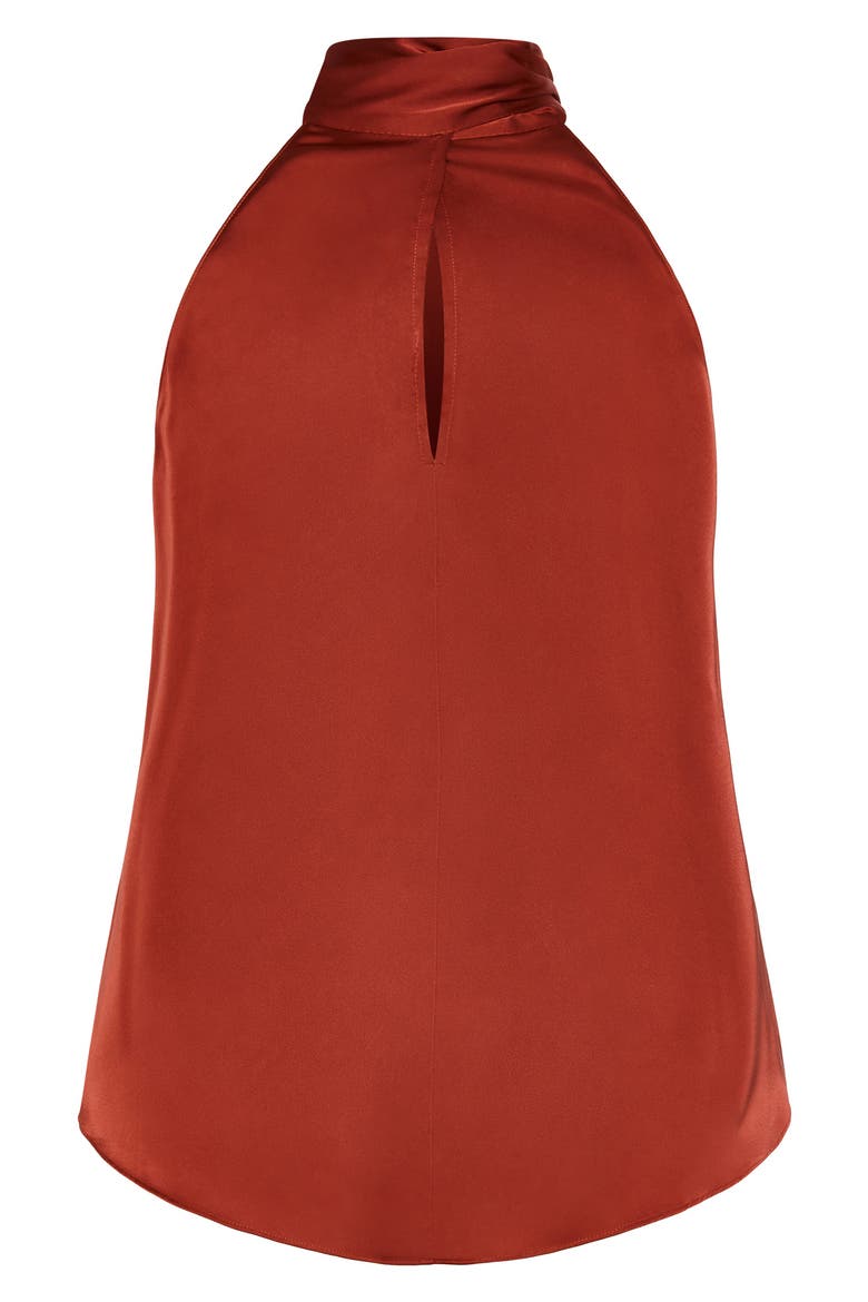 Eileen Sleeveless Satin Top, Alternate, color, TOFFEE