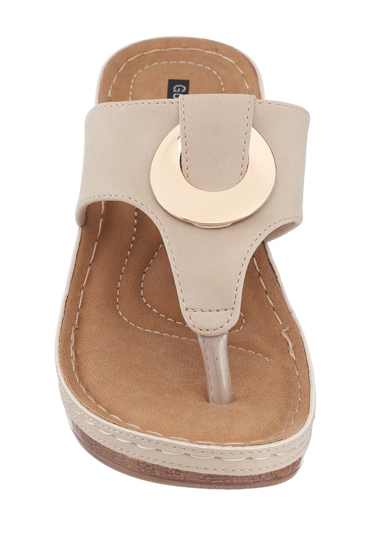 GOOD CHOICE NEW YORK Genelle Wedge Thong Toe Sandal, Alternate, color, Natural