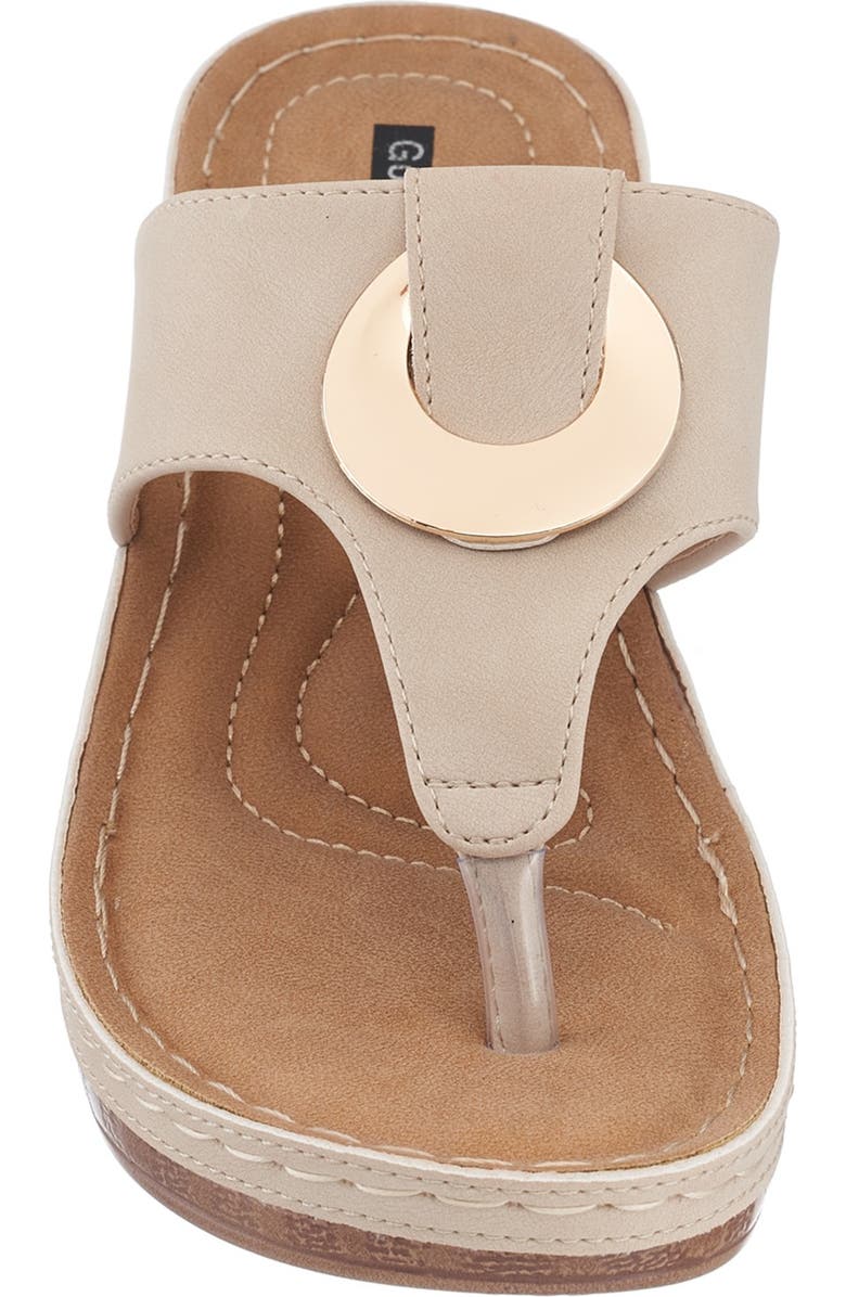GOOD CHOICE NEW YORK Genelle Wedge Thong Toe Sandal, Alternate, color, Natural