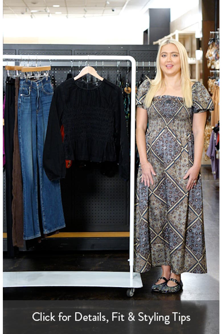 Smocked Peplum Cotton Denim Top video