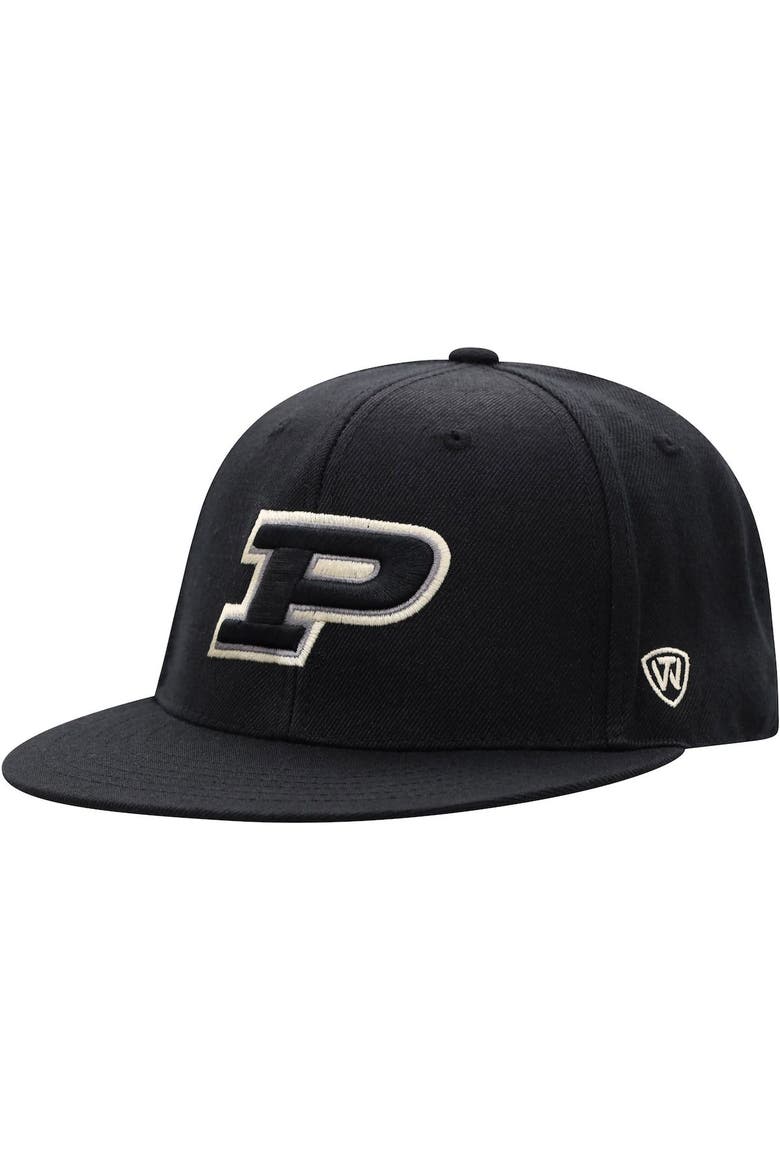 Men's Top of the World Black Purdue Boilermakers Team Color Fitted Hat, Main, color, Black